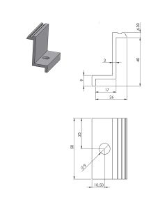 END CLAMP 40X50 BLACK